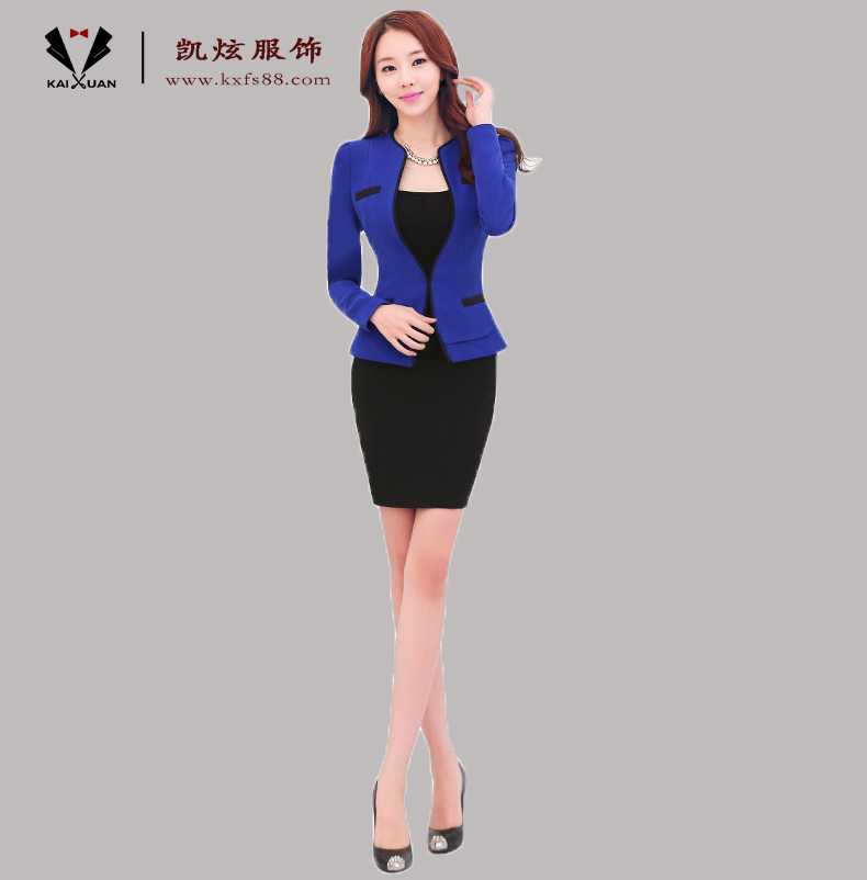女款職裝定制 寶藍色樣衣